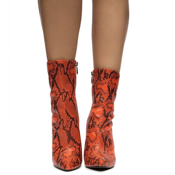 SNAKESKIN IS THE TIME  CHUNKY  ANKLE HEEL - Picture 2 of 7